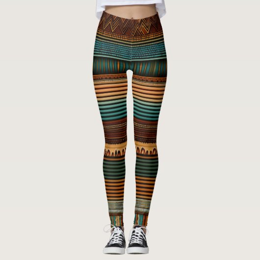 Earthy Boho Lines Leggings (Voorkant)