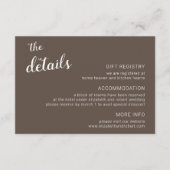 Earthy Boho Minimalist Script Calligraphy Wedding Informatiekaartje (Voorkant)