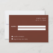 Earthy Boho Minimalist Script Calligraphy Wedding RSVP Kaartje (Voorkant)