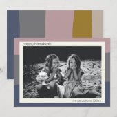 Earthy Boho Modern Abstracte Stripes Hanukkah Foto Feestdagenkaart (Voorkant / Achterkant)