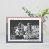 Earthy Boho Modern Abstracte Stripes Hanukkah Foto Feestdagenkaart (Staand voorkant)