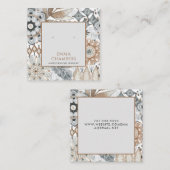 Earthy Boho Oorbel Display Kaart Vierkante Visitekaartje (Voorkant / Achterkant)