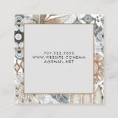 Earthy Boho Oorbel Display Kaart Vierkante Visitekaartje (Achterkant)