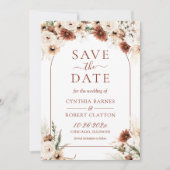 Earthy Boho Pampas Grass Floral Arch Foto Save The Date (Voorkant)