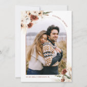 Earthy Boho Pampas Grass Floral Arch Foto Save The Date (Achterkant)