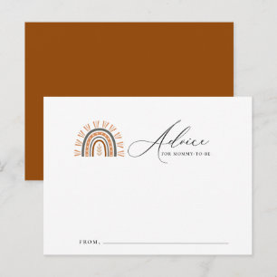 Earthy Boho Rainbow Baby shower Advice Card Briefkaart