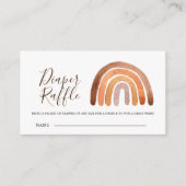 Earthy Boho Rainbow Baby shower Diaper Raffle Informatiekaartje (Voorkant)