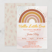 Earthy Boho Rainbow Baby shower genderneutraal Kaart (Voorkant / Achterkant)