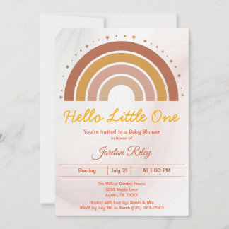 Earthy Boho Rainbow Baby shower genderneutraal Kaart