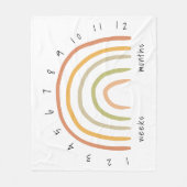 Earthy Boho Rainbow Milestone Fleece Baby Blanket Deken (Voorkant)