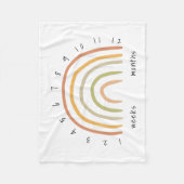 Earthy Boho Rainbow Milestone Fleece Baby Blanket Deken (Voorkant)