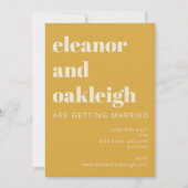 Earthy Boho Rust Yellow Modern Geometric Wedding Kaart (Voorkant)