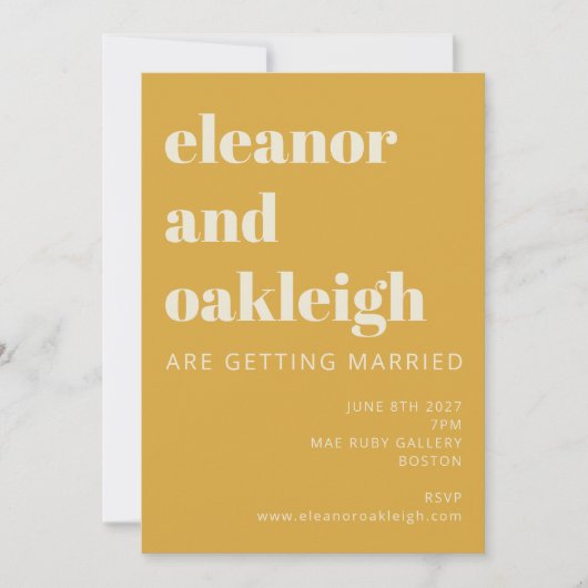 Earthy Boho Rust Yellow Modern Geometric Wedding Kaart (Voorkant)