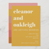 Earthy Boho Rust Yellow Modern Geometric Wedding Kaart (Voorkant / Achterkant)