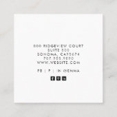 Earthy Boho Vierkante Visitekaartje (Achterkant)