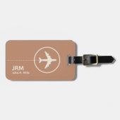 Earthy Boho Warm Terracotta Brown Bagagelabel (Voorkant horizontaal)