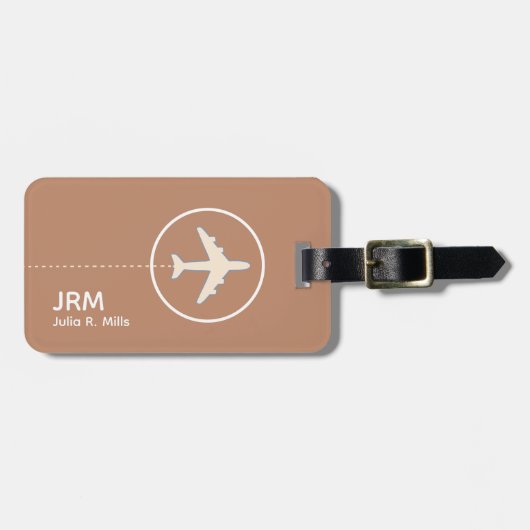 Earthy Boho Warm Terracotta Brown Bagagelabel (Voorkant horizontaal)