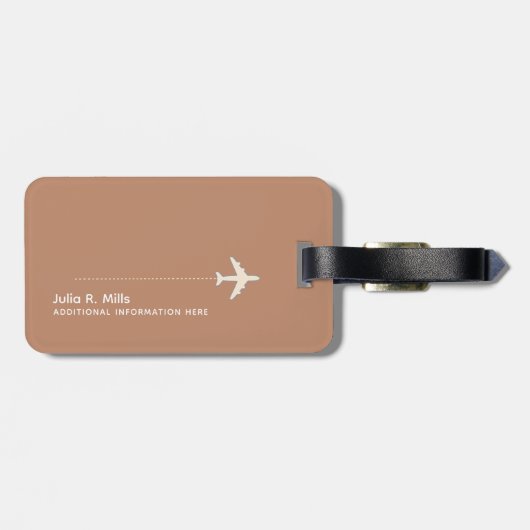 Earthy Boho Warm Terracotta Brown Bagagelabel (Achterkant horizontaal)