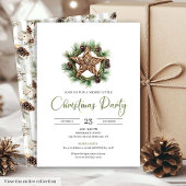Earthy Boho Watercolor Botanical Christmas Invite Kaart