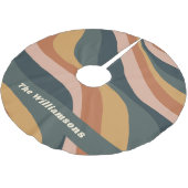 Earthy Boho Wavy Lines Terracotta Personalized Kerstboom Rok (Gekanteld)