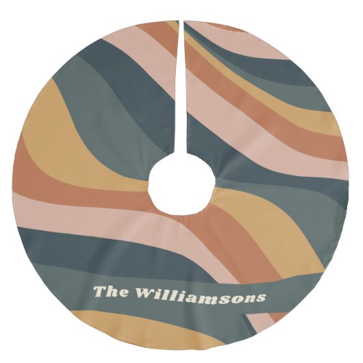 Earthy Boho Wavy Lines Terracotta Personalized Kerstboom Rok (Voorkant)