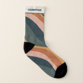 Earthy Boho Wavy Lines Terracotta Personalized Sokken (Rechts - buiten)