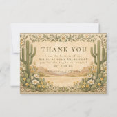 Earthy Botanical Desert Wedding Bedankkaart (Voorkant)