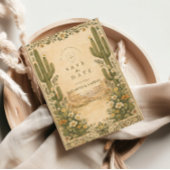 Earthy Botanical Desert Wedding Save The Date
