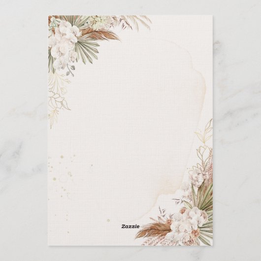 Earthy Botanical Wedding Invitation | Customizable Kaart (Achterkant)