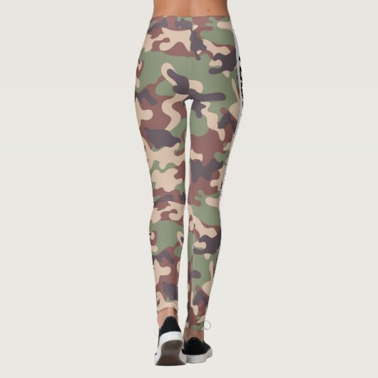Earthy Brown Camouflage PERSONALISEREN Leggings (Achterkant)