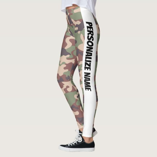 Earthy Brown Camouflage PERSONALISEREN Leggings (Links)