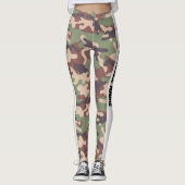 Earthy Brown Camouflage PERSONALISEREN Leggings (Voorkant)