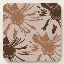 Earthy Brown Gerbera Flowers Bier Onderzetter