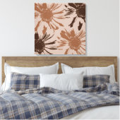 Earthy Brown Gerbera Flowers Canvas Afdruk (Insitu (Slaapkamer))