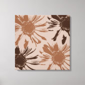 Earthy Brown Gerbera Flowers Canvas Afdruk (Voorkant)