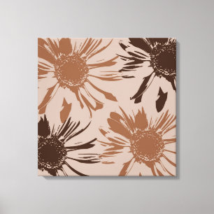 Earthy Brown Gerbera Flowers Canvas Afdruk