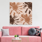 Earthy Brown Gerbera Flowers Canvas Afdruk (Insitu (Woonkamer))