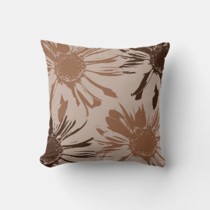 Earthy Brown Gerbera Flowers Kussen