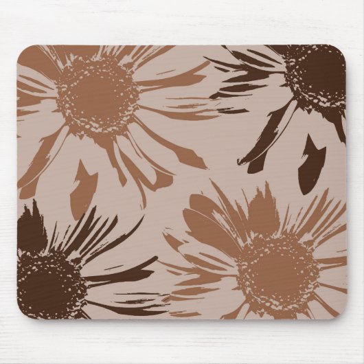 Earthy Brown Gerbera Flowers Muismat (Voorkant)