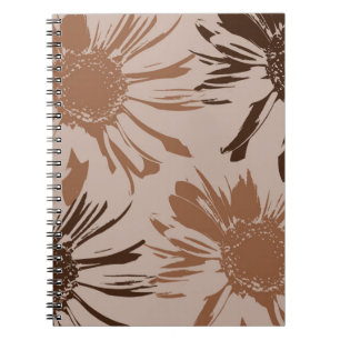 Earthy Brown Gerbera Flowers Notitieboek