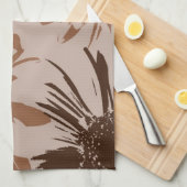 Earthy Brown Gerbera Flowers Theedoek (Quarter Fold)