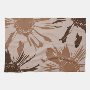 Earthy Brown Gerbera Flowers Theedoek