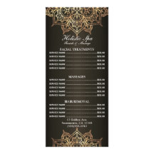 Earthy Brown Gold Mandala Holistic Spa Price List 
