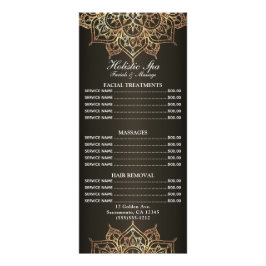 Earthy Brown Gold Mandala Holistic Spa Price List  Reclamekaart