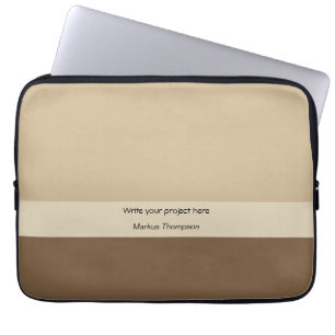 Earthy brown monogrammed Business and Project Laptop Sleeve