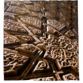 Earthy Brown Stars Douchegordijn (Voorkant)