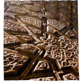 Earthy Brown Stars Douchegordijn