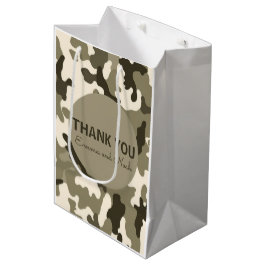 Earthy Brown & Tan Camouflage Dank u Medium Cadeauzakje