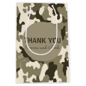 Earthy Brown & Tan Camouflage Dank u Medium Cadeauzakje (Voorkant)