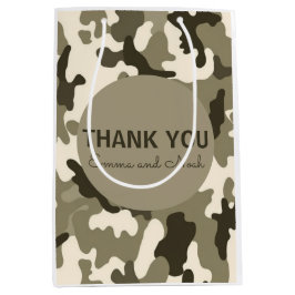 Earthy Brown & Tan Camouflage Dank u Medium Cadeauzakje